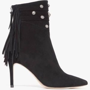 Paige Black Fringed Bootie